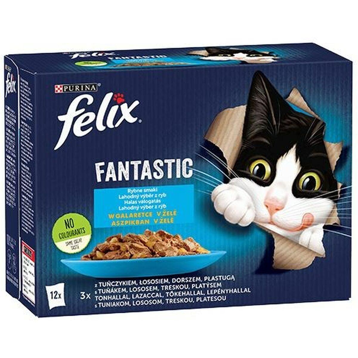Kattemad Purina Fantastic Laksefarvet Tun Torsk 12 x 85 g
