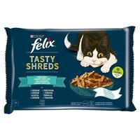 Kattemad Purina Tasty Shreds Laksefarvet Tun 4 x 80 g