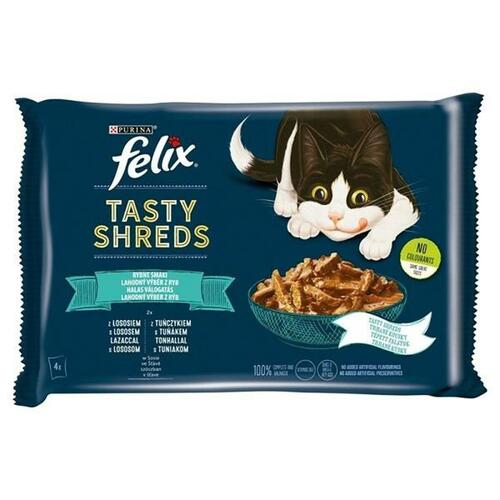 Kattemad Purina Tasty Shreds Laksefarvet Tun 4 x 80 g