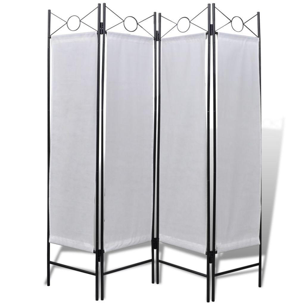 Rumdeler 4 paneler 160 x 180 cm hvid