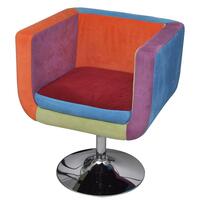 Kubelænestol med patchworkdesign stof