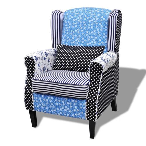 Lænestol med patchworkdesign stof