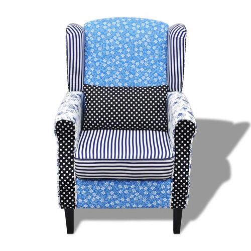 Lænestol med patchworkdesign stof