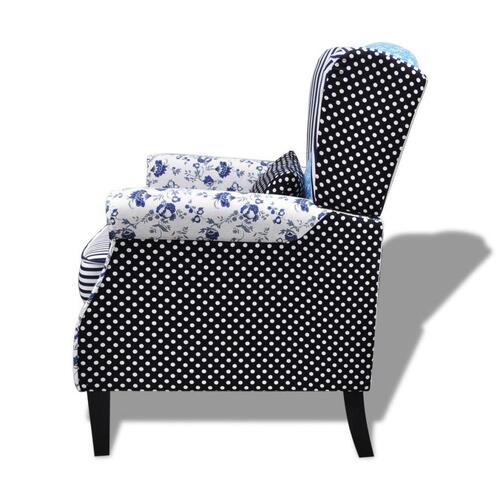 Lænestol med patchworkdesign stof