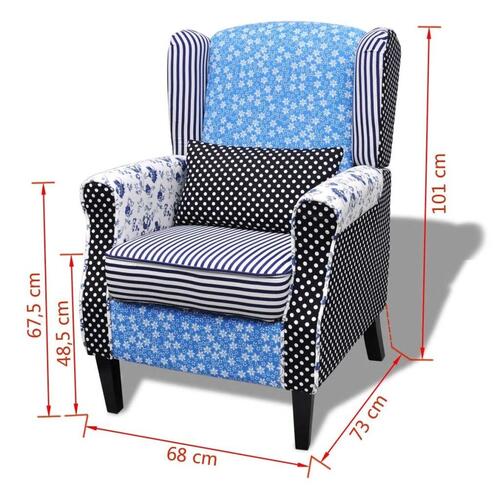 Lænestol med patchworkdesign stof