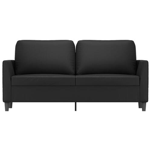 2-personers sofa 140 cm kunstlæder sort