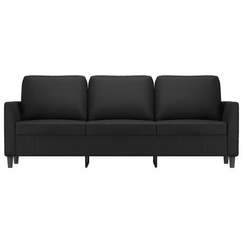 3-personers sofa 180 cm kunstlæder sort