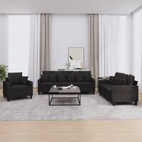 3 personers sofa med puder stof sort