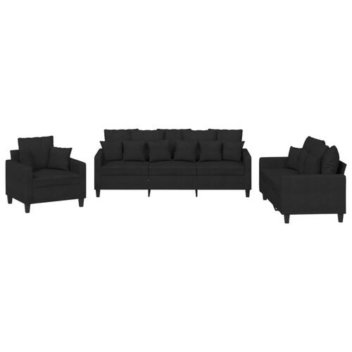 3 personers sofa med puder stof sort