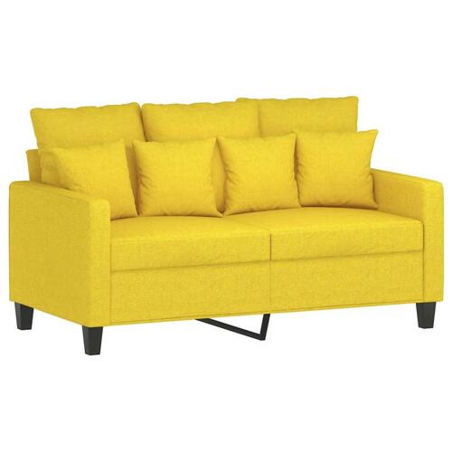 2 personers sofa med hynder stof lysegul