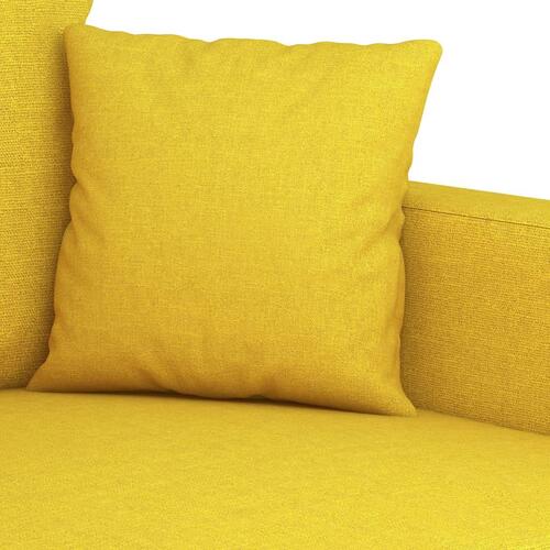 2 personers sofa med hynder stof lysegul