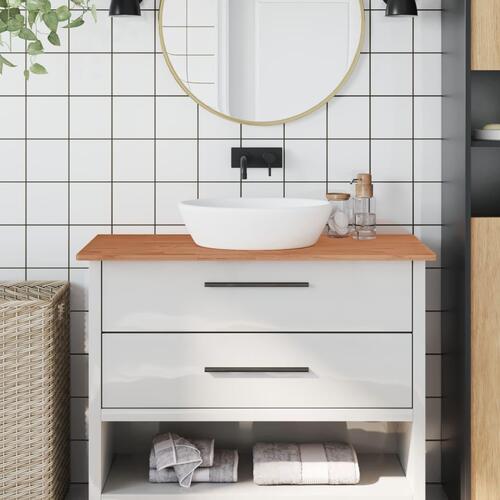 Bordplade til badeværelse 100x50x1,5 cm ubehandlet massiv bøg