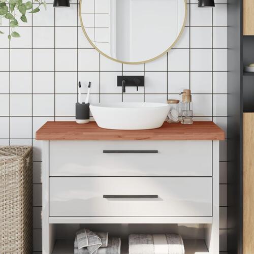 Bordplade til badeværelse 100x60x4 cm massivt bøgetræ