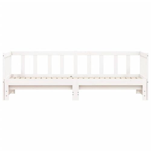 Daybed med udtræk 90x200 cm massivt fyrretræ hvid