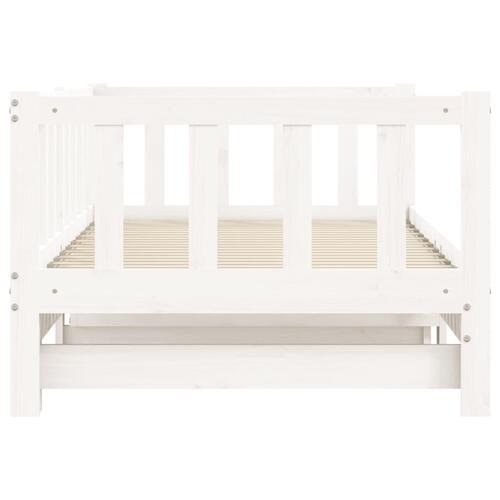 Daybed med udtræk 90x200 cm massivt fyrretræ hvid