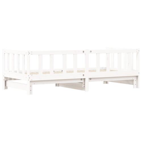 Daybed med udtræk 90x200 cm massivt fyrretræ hvid