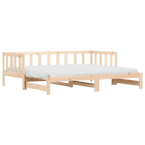 Daybed med udtræk 90x190 cm massivt fyrretræ