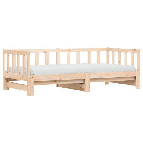Daybed med udtræk 90x190 cm massivt fyrretræ