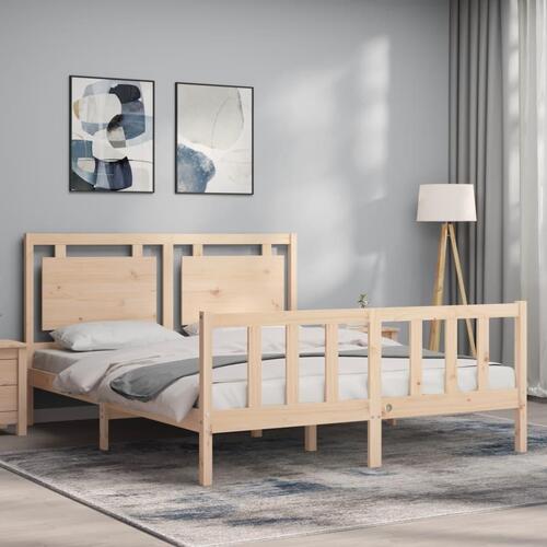 Sengeramme uden madras 160x200 cm massivt fyrretræ