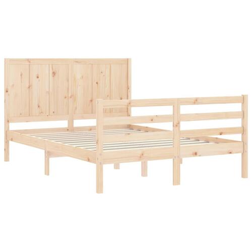 Sengeramme med sengegavl 140x190 cm massivt træ