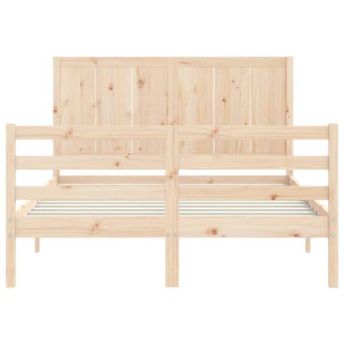 Sengeramme med sengegavl 140x190 cm massivt træ