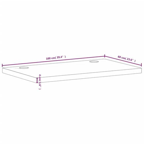 Skrivebordsplade 110x60x4 cm massivt bøgetræ