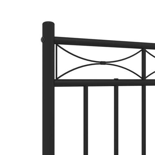 Sengeramme med sengegavl 120x190 cm metal sort