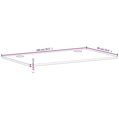 Skrivebordsplade 110x60x1,5 cm massivt bøgetræ