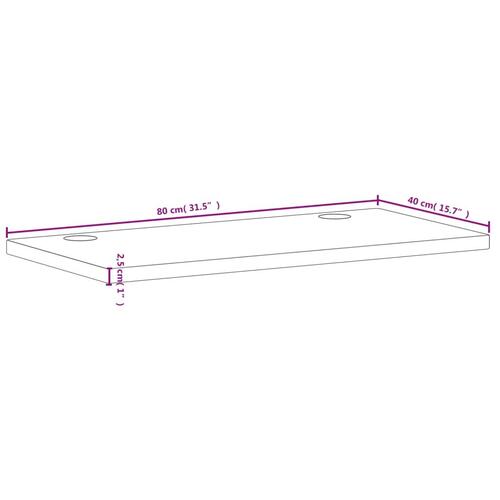 Skrivebordsplade 80x40x2,5 cm massivt bøgetræ