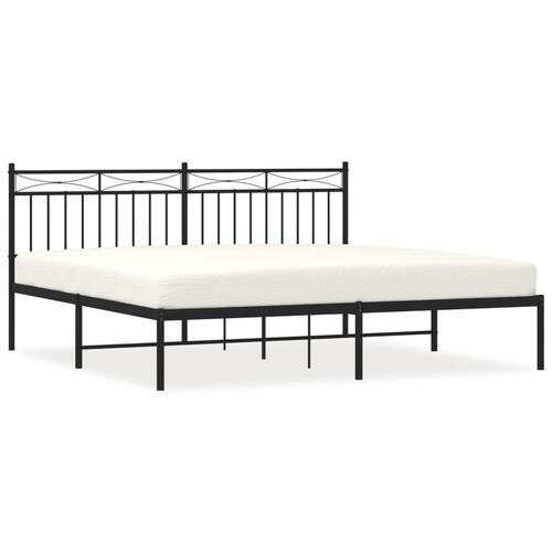 Sengeramme med sengegavl 180x200 cm metal sort