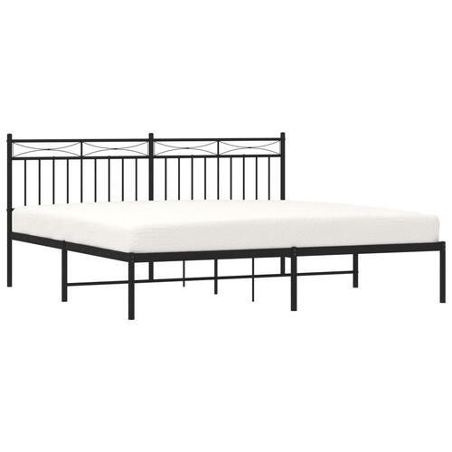 Sengeramme med sengegavl 180x200 cm metal sort