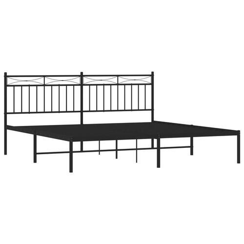 Sengeramme med sengegavl 180x200 cm metal sort