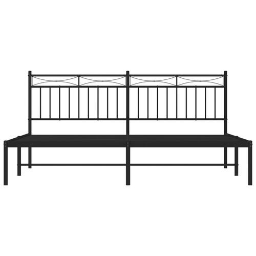 Sengeramme med sengegavl 180x200 cm metal sort