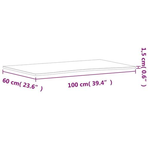 Skrivebordsplade 100x(55-60)x1,5 cm massivt bøgetræ