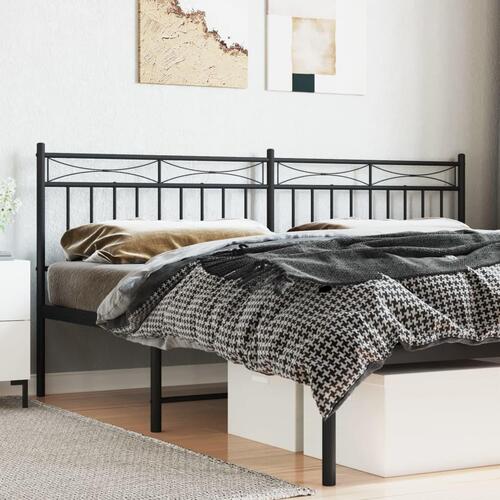 Sengegavl 180 cm metal sort
