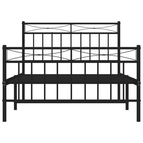 Sengeramme med sengegavl og fodgærde 100x200 cm metal sort