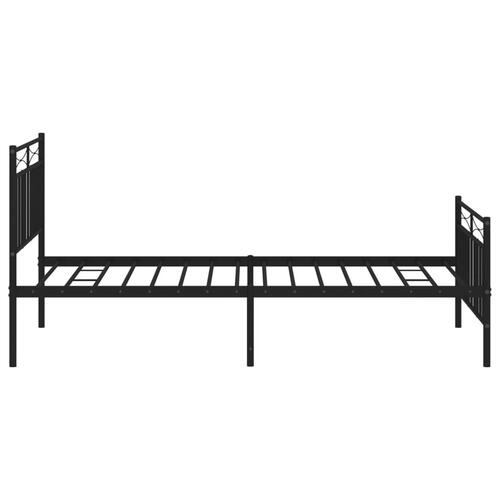 Sengeramme med sengegavl og fodgærde 100x200 cm metal sort