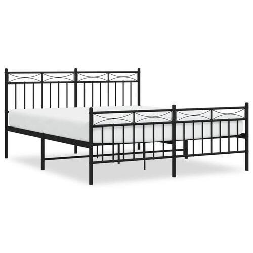 Sengeramme uden madras med fodgærde 160x200 cm sort