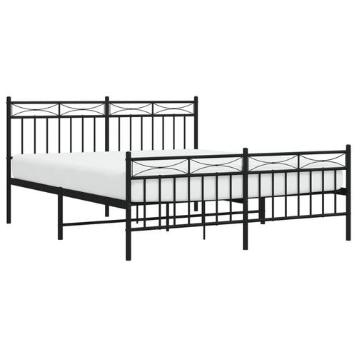 Sengeramme uden madras med fodgærde 160x200 cm sort