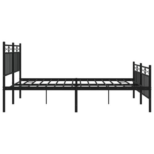Sengeramme uden madras med fodgærde 160x200 cm sort