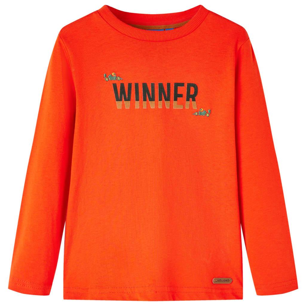 Langærmet T-shirt til børn str. 92 cm orange