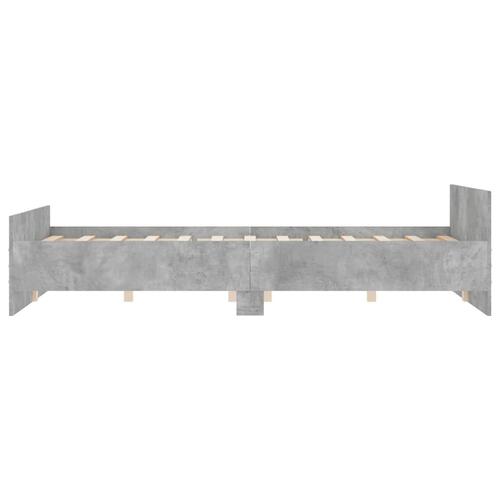 Sengeramme med sengegavl og fodgærde 120x200 cm betongrå
