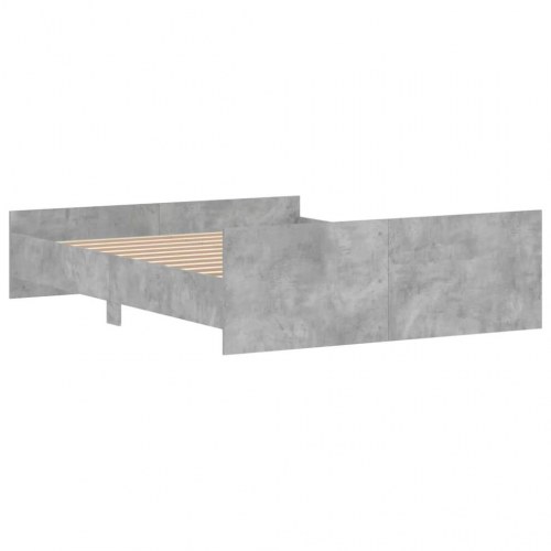Sengeramme med gavl og fodgærde 150x200 cm - betongrå
