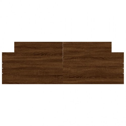 Sengeramme med sengegavl og fodgærde 150x200 cm brunt egetræ