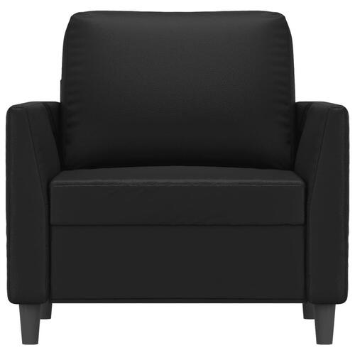 Lænestol 60 cm kunstlæder sort