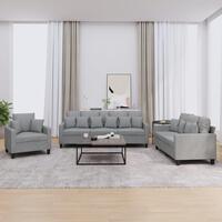 3 personers sofa med puder stof lysegrå