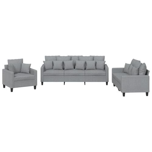 3 personers sofa med puder stof lysegrå