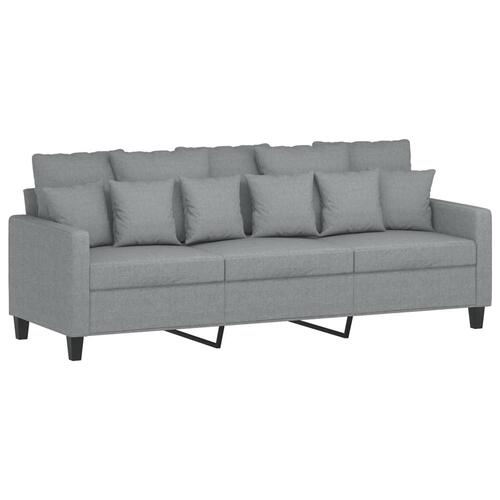 3 personers sofa med puder stof lysegrå
