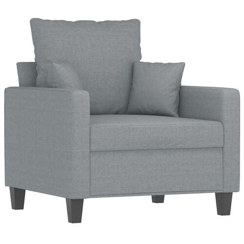 3 personers sofa med puder stof lysegrå