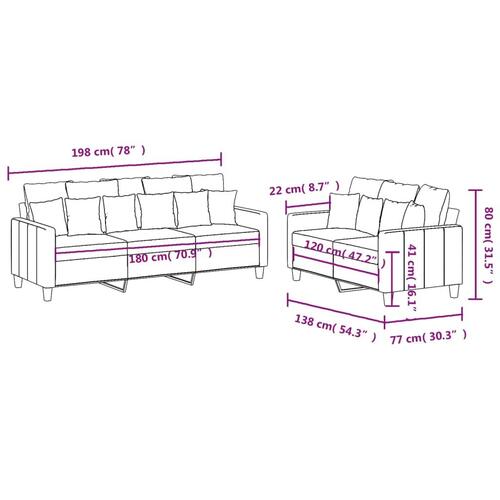 2 personers sofa med hynder stof lysegrå